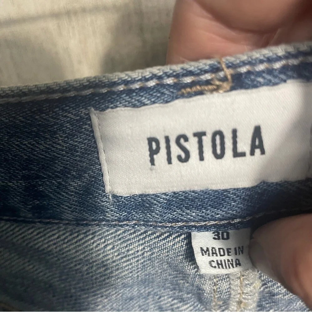 PISTOLA High Rise Alice Denim Midi Maxi Skirt Brooklyn Size 30 Raw‎ Hem Slit